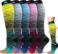5/6 Pairs Graduated Compression Socks for Women&Men 20-30mmhg Knee High Socks Travel Hiking Running Stocking by HiClasmix