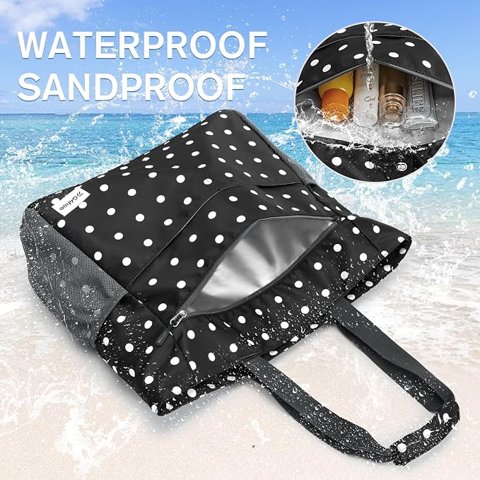 G4Free Beach Bag, Waterproof Sandproof Beach Tote Bag, Large Capacity Foldable for Women - Image 3