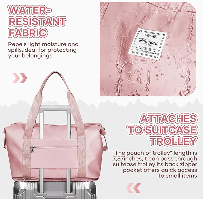 Travel Duffel Bag, Sports Tote Gym Bag, Shoulder Weekender Overnight Bag for Women - Image 6