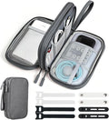 Double Layer Electronics Organizer, Tech Pouch, Dark Gray | Water-resistant Oxford fabric with padded lining. 8 compartments keep 3ft+ cords tangle-free. Includes 8 cable ties. by Woyinger