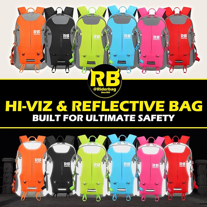 Reflective Motorcycle Backpack, Hi Viz Commuter Riding Bag | Designed by Riders for Everyday Rides with Laptop Compartment and Helmet Net. Built to Help You Be Seen. - Image 9