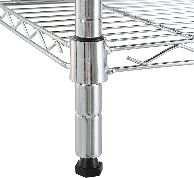 Amazon Basics 5-Shelf Tower Adjustable Storage Shelving Unit, Chrome, 16" x 16" x 54", 150 lbs Per Shelf | Tower - Image 6