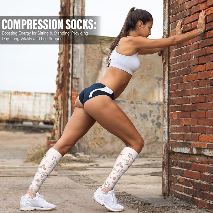 WITHYOU 3 Pairs Compression Socks for Women & Men 15-20 mmHg,Best Support for Nurses Running Hiking - Image 5