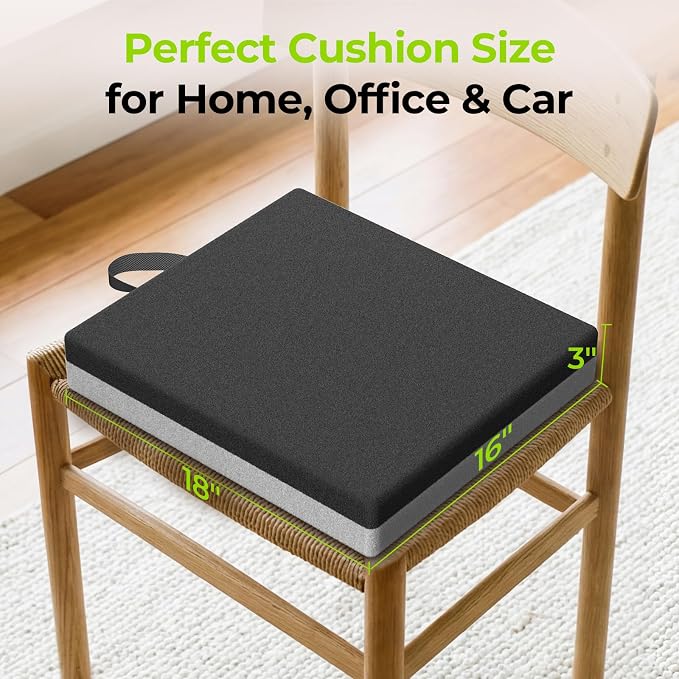 AUVON Ventilation Seat Cushion with Innovation Heat Dissipation Design, Wheelchair Cushion with Supportive Memory Foam, Waterproof & Anti-Slip Cover, Improve Lower Back & Tailbone Comfort, XL Size - Image 9