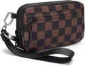 FODOKO Wristlet wallets for Women RFID crossbody bags with 4 Zippers | Checkered quilted nylon with credit card slots, cell phone organizer, and coin purse for travel and everyday carry by FODOKO