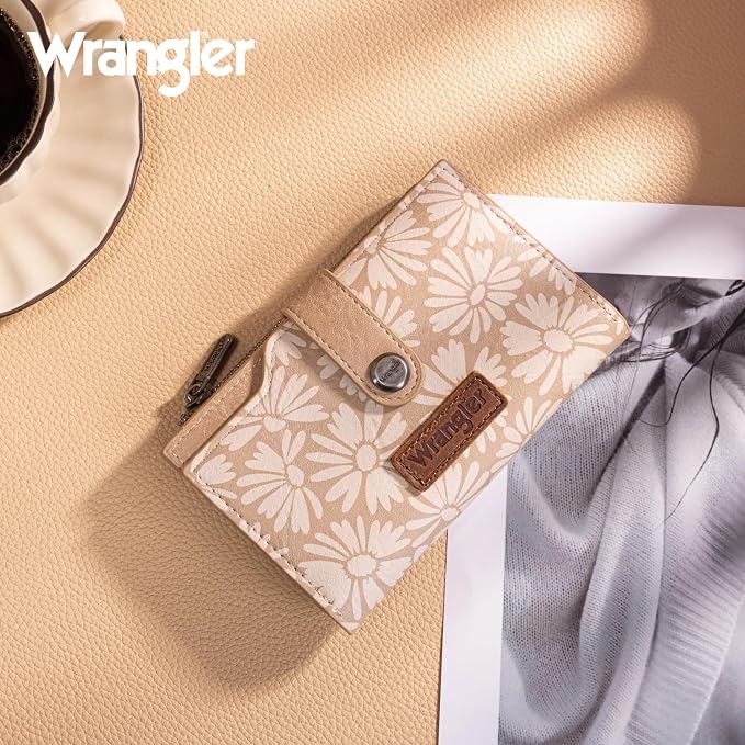 Wrangler Wallet for Women Bifold Card Holder with Zipper and ID Window - Image 6