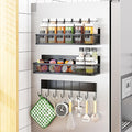 Aufworld Magnetic Spice Rack for Refrigerator, 3 Pack Magnetic Shelf, Moveable Fridge Organizer with 8-Hook Rack, Seasoning Organizer for Kitchen by Unknown