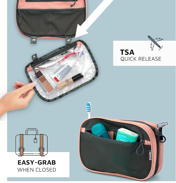 TRIPPED Travel Gear 3-Piece Travel Toiletry Bag Set | Includes Hanging Toiletry Bag, 311 TSA Liquid Bag, and Accessory Organizer Pouch with Lightweight Ripstop Construction - Image 7