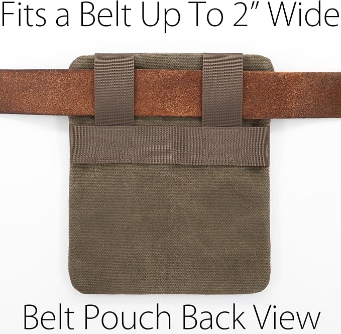 Belt Zipper Pouches for Men Women Compact EDC Pouch, YKK Zipper, Anti-theft Pickpocket Proof Safety Wallets, Waist Pack for Traveling Hiking, Water Resistant, Tough Waxed Canvas, Olive - Image 5