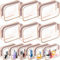 AURUZA Clear Makeup Bag,Portable Travel Toiletry Bags with Zipper, TSA Approved Clear Organizer Bags, PVC Cosmetic Pouch for Airport Airline Compliant by AURUZA
