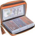 Easyoulife Credit Card Holder Wallet Womens Zipper Leather Case Purse RFID Blocking by Easyoulife