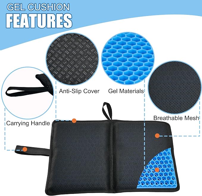 SABADO Portable Small Stadium Seats Cushions,Bleacher Gel Seat Pad,Foldable Travel Seat Cushion for Sport Game Open-air Concert Camping Hiking Hard Surfaces Reduce Discomfort - Image 3