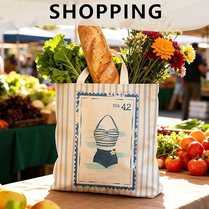 Summer Coastal Beach Canvas Tote Bag - Image 4