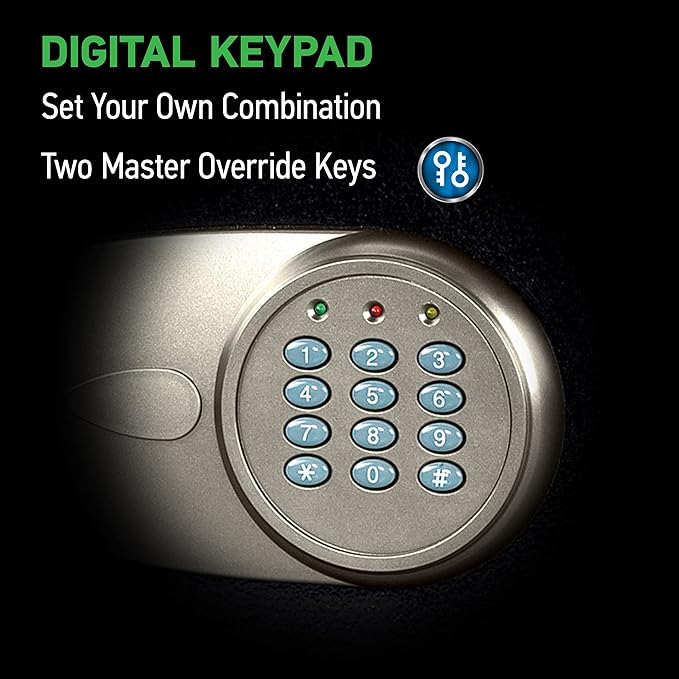 SentrySafe Shelf Safe with Digital Keypad Lock, Steel Safe with Interior Lining and Bolt Down Kit for Money, Jewelry, 0.78 Cubic Feet, 7.1 x 16.9 x 13.8 Inches, X075 - Image 3