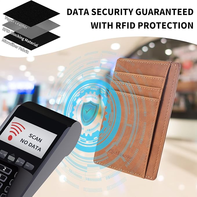 Chelmon Slim Wallet for Men, Minimalist Front Pocket RFID Blocking Credit Card Holder - Image 4
