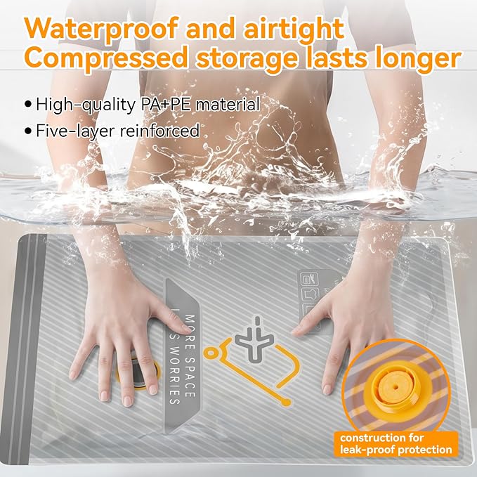 20-Pack Vacuum Bags for Travel with Wireless Rechargeable Pump | Carry-on Size Compression Packing Bags for Luggage & Suitcase, Space Saver for Clothes & Home Seasonal Storage, 3S Vacuum - Image 9