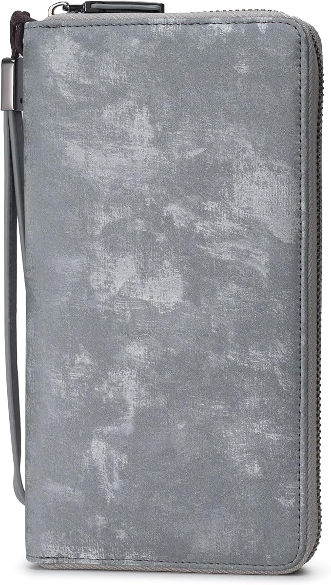 Bveyzi Women RFID Blocking Wallet Leather Zip Around Phone Clutch Large Capacity Ladies Travel Purse Wristlet by Bveyzi