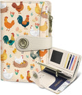 Chicken Wallet Women RFID, Cute Passport Holder Credit Card Holder | 6.7" x 4.4" x 1.3" Bifold, Travel billfold, Zipper Pocket, PU Leather, Clutch, Purse, ID Window, Pen Holder, Gift Ladies Girl by Mavellin