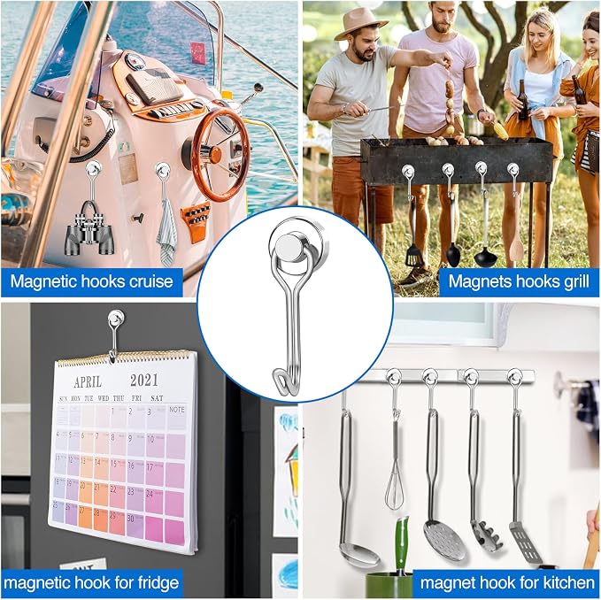LOVIMAG Swivel Magnetic Hooks, 30LBS, Pack of 6 | Cruise Cabin Ship Essentials 2026, Heavy Duty Magnets for Refrigerator, Classroom, Kitchen, Hanging Mug - Image 6