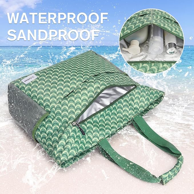 G4Free Beach Bag, Waterproof Sandproof Beach Tote Bag, Large Capacity Foldable for Women - Image 3