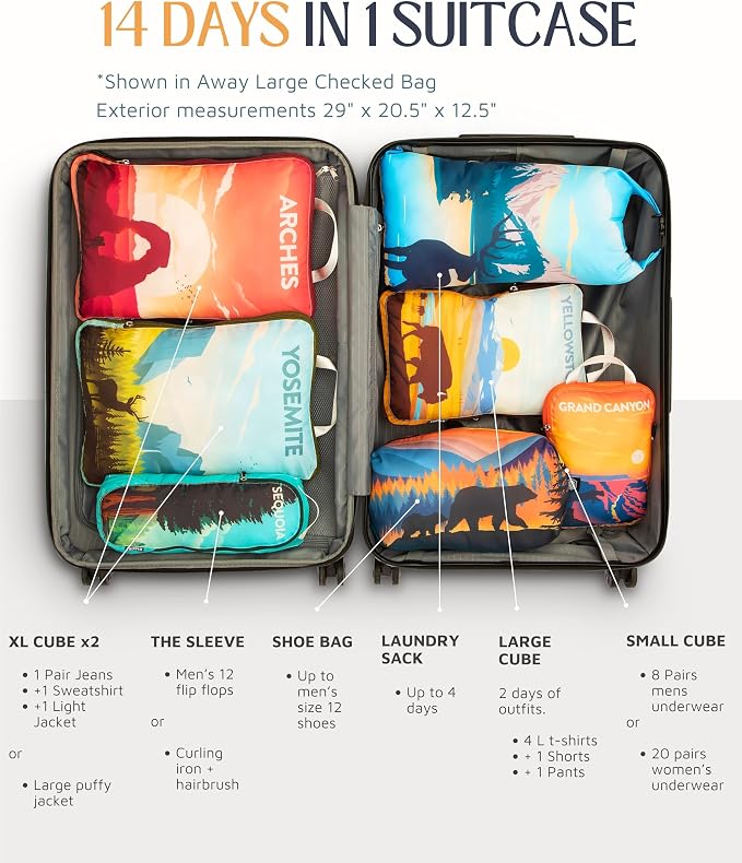 TRIPPED Travel Gear Large Compression Packing Cubes 7-Piece Set for Travel - Image 7
