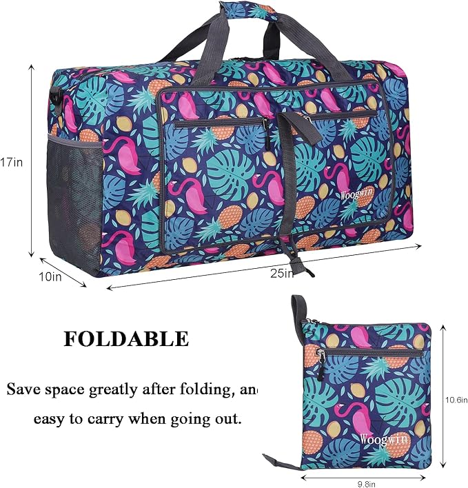 Woogwin Travel Duffel Bag Large Foldable Waterproof Overnight Bag for Beach Swim Bags Pool Sports Gym - Image 2