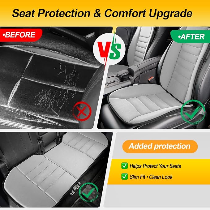 kingphenix 5-Piece Car Seat Cushion Set with Back Support | Memory Foam Car Cushion for Long Driving, Truck, Office Chair, Tailbone and Lower Back Support - Image 8