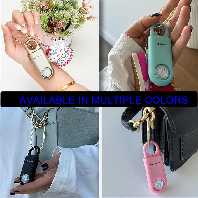 130dB Personal Safety Alarm Ultra Bright Strobe Light. Loud Sound Keychain Siren for Women, Children, Night Runners, Hiking. Bear Alarm Deterrent. SOS Emergency Self Defense Alerts. Black - Image 3