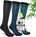 Compression Socks Women & Men, 15-20 mmHg Bamboo Viscose Knee High Soft Support for Flying Travel Daily by Unknown