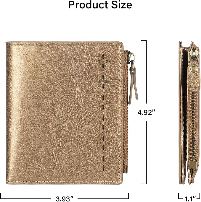 Ultra Thin Small Compact Leather Womens Girls Wallets RFID Blocking Credit Card Holder for Women - Image 5