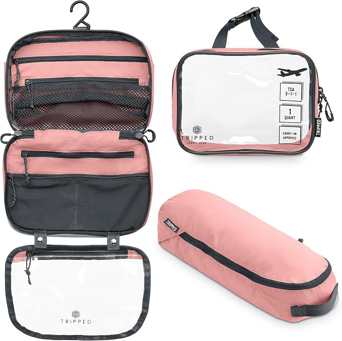 TRIPPED Travel Gear 3-Piece Travel Toiletry Bag Set | Includes Hanging Toiletry Bag, 311 TSA Liquid Bag, and Accessory Organizer Pouch with Lightweight Ripstop Construction by TRIPPEDTravelGear