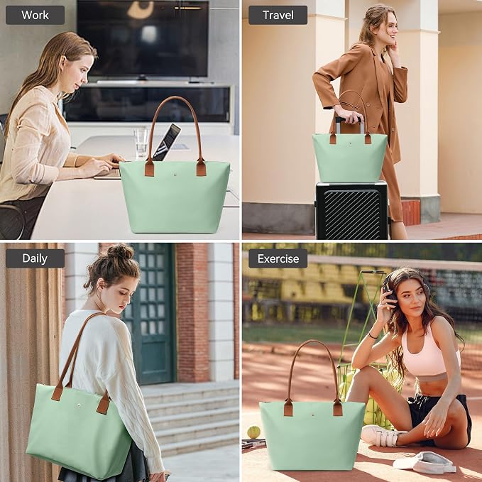 KALIDI Tote Bag for Women Nylon Top-Handle Purse,Large Capacity Shoulder Hobo handBag with Zipper Leisure Foldable Weekend - Image 6