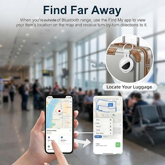 4 Pack Smart Tracker Tags MFi Certified Item Finder Apple Find My iOS Only | Bluetooth Air Worldwide Tracking Tracker Tags Waterproof Key Finder Locator with Sound for Luggage Wallet Pets Dogs Cats - Image 5