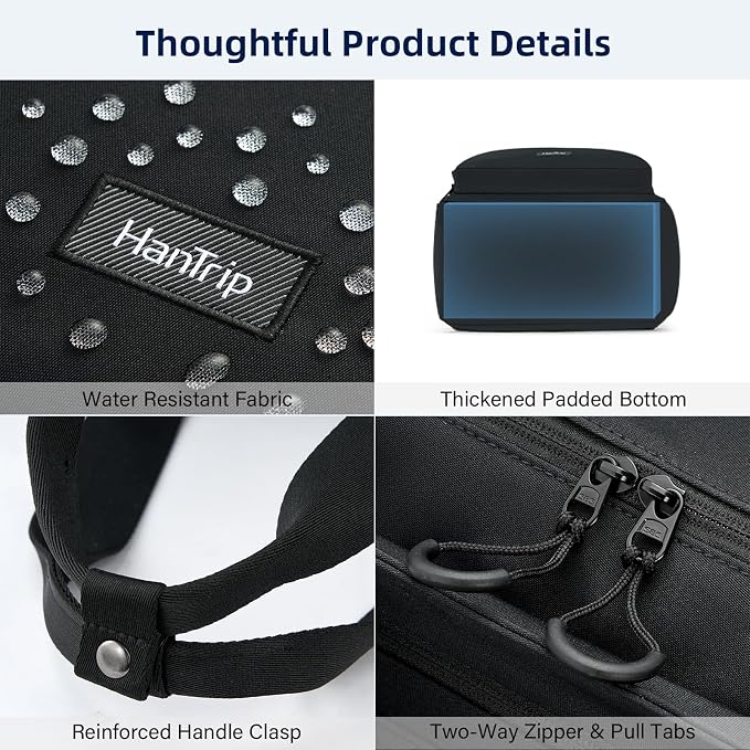 HanTrip Large Laptop Tote Bag with Luggage Sleeve for Travel Work, Black | 16.5 Inch Laptop Sleeve, 31L Zippered Tote Bags, Water Resistant, Water Bottle Pocket, Detachable Adjustable Shoulder Strap - Image 5
