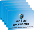 SaiTech IT 5 Pack RFID Blocking Card for Credit Debit ID Card, Sky Blue | Slim Anti-Theft Contactless NFC RFID Blocker Protector, Easily Fit into Wallet and Purse, for Men & Women by SaiTechIT