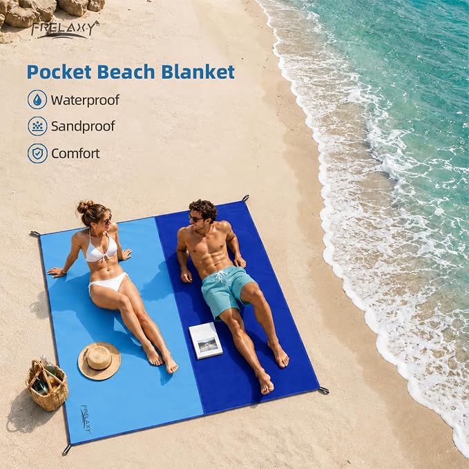 Frelaxy Pocket Picnic Blanket, Waterproof Blanket for Beach Festival | Lightweight compact design, Multi-use outdoor blanket, Waterproof & sandproof material, Easy to carry, Picnic, Camping - Image 6