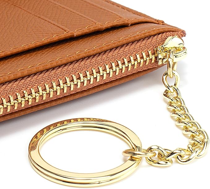Valentoria Slim RFID Blocking Card Holder Small Pocket Wallet Keychian Zipper Coin Purse Mini Cash & Coin & Cards Case for Women Men | Slim - Image 7