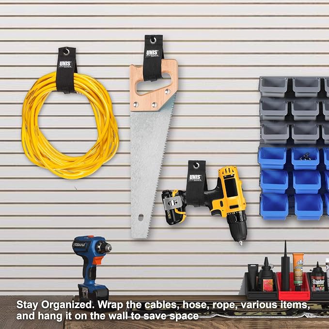 8 Pack Heavy Duty Large 13-inch Extension Cord Storage Extendable Cable Ties Strap Loop Hanger Organizer for Cable, Hose, Power Cord, and Rope - Image 3