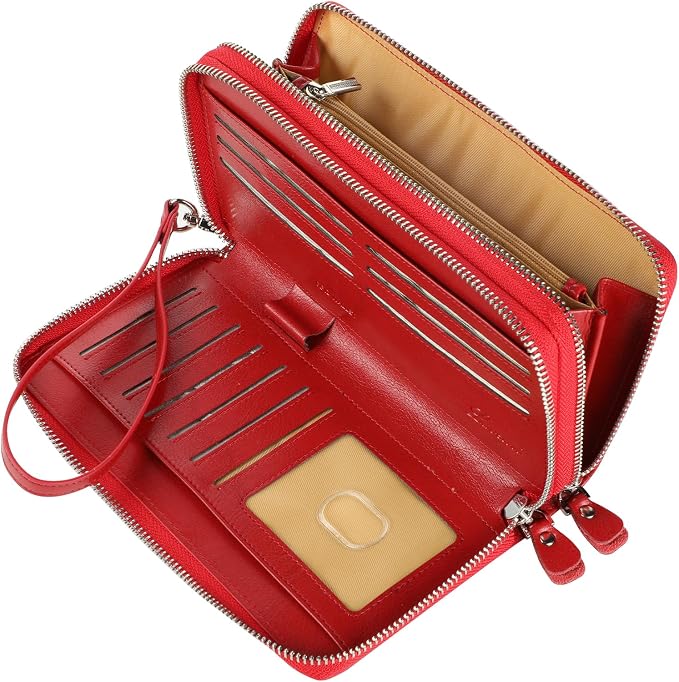 Small Compact Women Wallet RFID Blocking Genuine Leather Bifold Purse with ID Windows - Image 5