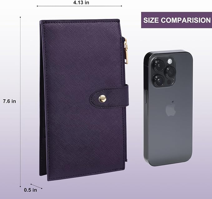 Travelambo RFID Wallet Women Large Size Bifold Multi Card Wallet Case with Zipper Pocke Credit Card Holder for Women - Image 2