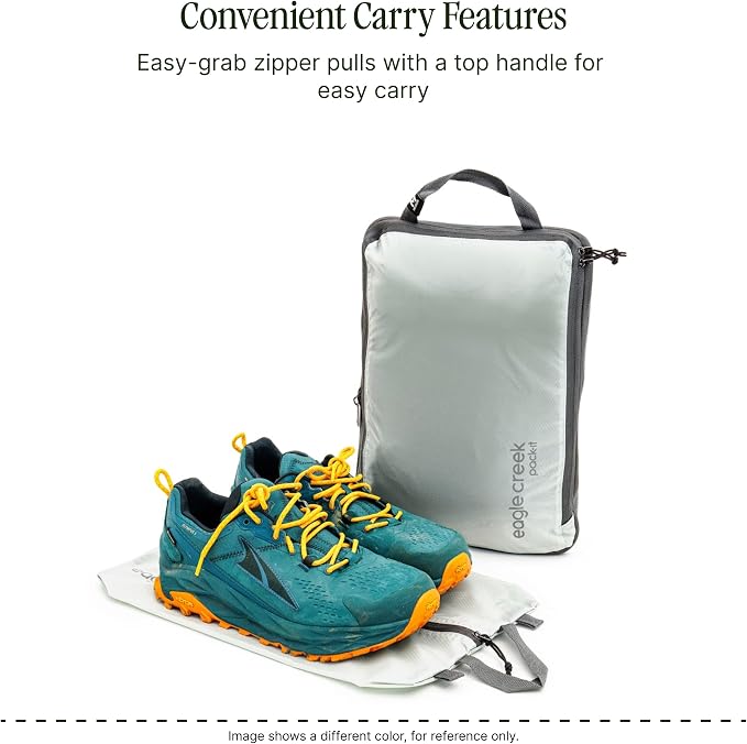 Eagle Creek Pack-It Reveal Shoe Sack - Breathable Shoe Storage Sack for Optimizing Luggage Space - Quick-Drying Material - Lightweight - Translucent Fabric - Washable - Ventilate - Image 5