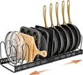 Norcalway Adjustable Bakeware Pots and Pans Organizer Under Cabinet,11 Dividers Cookie Sheet Baking Pan Pot Lid Organizers by NorcalwayLLC