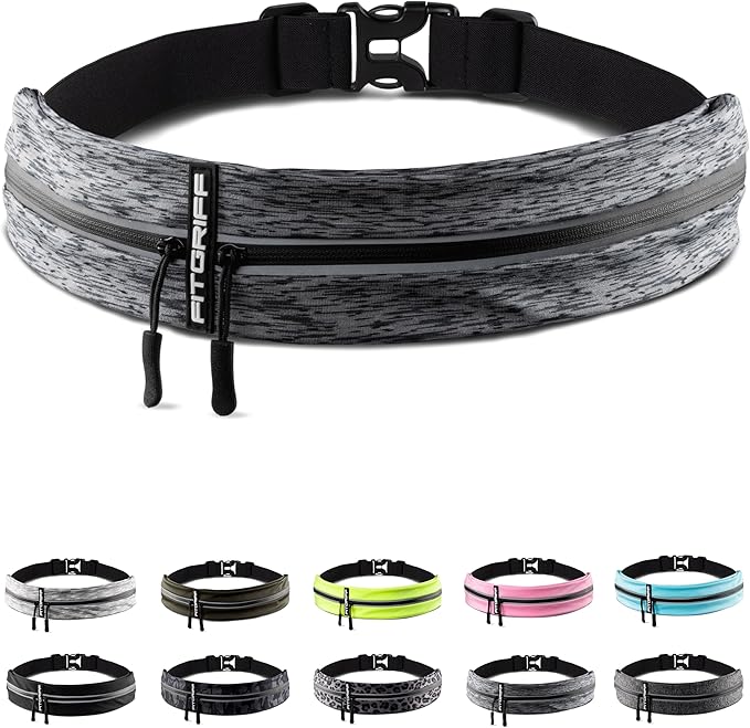Fitgriff® Running Belt for Men & Women - Secure Jogging Pouch for Phone, Keys & Essentials - For All Cell Phones by FITGRIFF