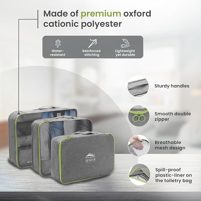 Blue Drifter 7 Set Packing Cubes for Travel, Suitcase Organizer Bags for Carry On Luggage, Luggage Organizer Bags with Toiletry Bag, Shoe Bag & Laundry Bag, Travel Essentials for Men & Women - Image 4