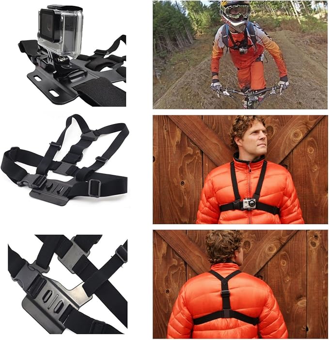 AKASO Action Camera Accessories Kit for GoPro Hero13/EK7000/Brave 4 | Including Chest Strap, Head Strap, Floating Hand Grip, Suction Mount and so on - Image 4