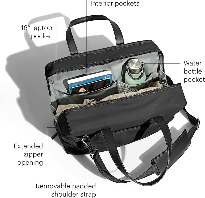 Away The Everywhere Bag, Airline-Approved Carry-On Travel Bag | Water-Repellent Duffel Bag with 16" Padded Laptop Pocket, Trolley Sleeve & Detachable Shoulder Strap - Image 6