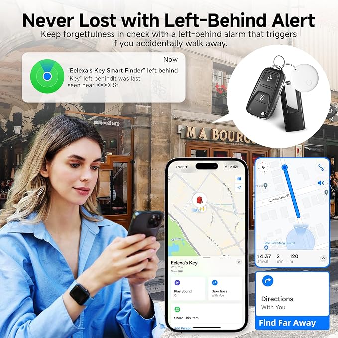 Air Tracker Tags- 2 Pack, Item Locator, Bluetooth Luggage Tracker Works for Apple Find My (iOS Only),Key Finder, ltem Locator for Wallet, Backpack,Suitcase, Bag, Birthday Gift - Image 5
