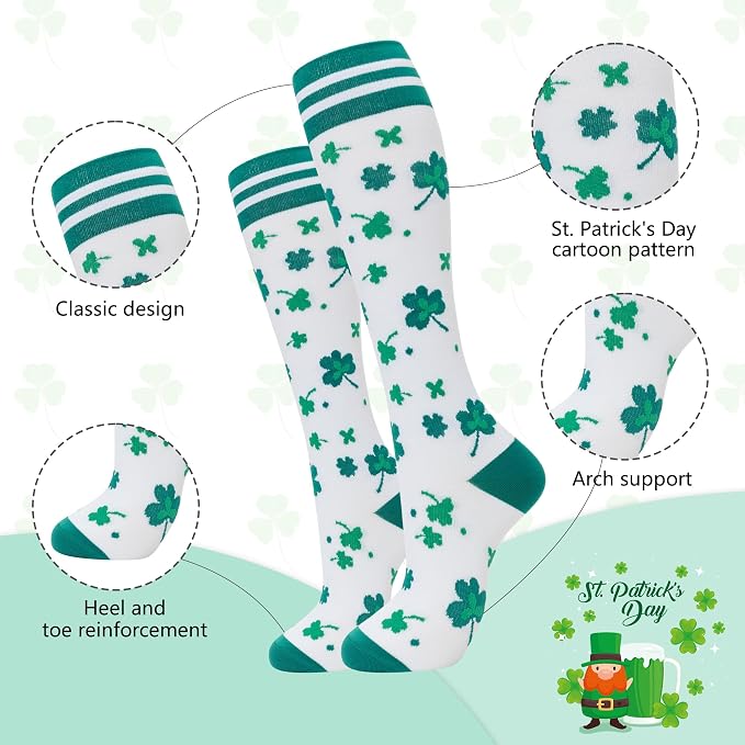 fenglaoda Compression Socks for Women Men Support Circulation 6 Pairs Socks For Nurse, Travel, Flight - Image 3