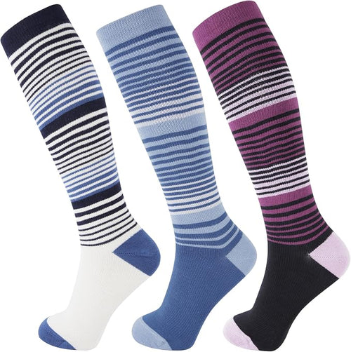 +MD 3 Pairs Bamboo Viscose Compression Socks for Women Men 15-20mmHg Knee High Support Stockings for Pregnancy Nurse Travel by MD