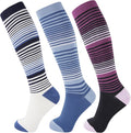+MD 3 Pairs Bamboo Viscose Compression Socks for Women Men 15-20mmHg Knee High Support Stockings for Pregnancy Nurse Travel by MD